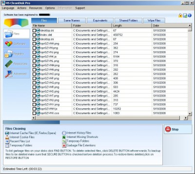 HS CleanDisk Pro 6.17 screenshot