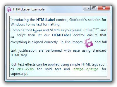 HTMLLabel for Windows Forms 1.01 screenshot