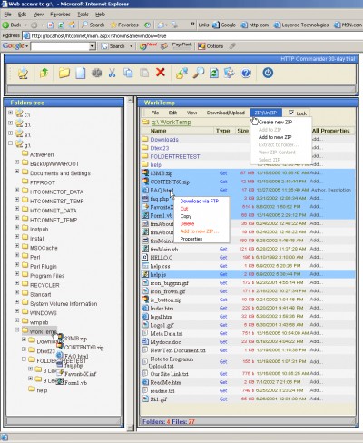HTTP Commander .NET 6.0 screenshot