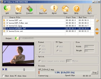 IBN Video to DVD SVCD VCD 2.3.2 screenshot