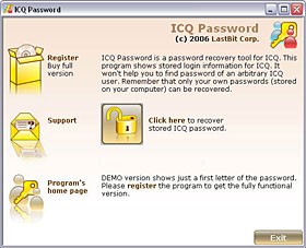 ICQ Password 1.5.305 screenshot