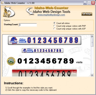 Idaho-Web-Counter 1.00 screenshot