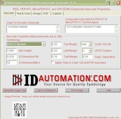 IDAutomation RSS Composite Image Generator 4.06 screenshot