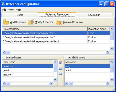 IISKeeper 2.3 screenshot