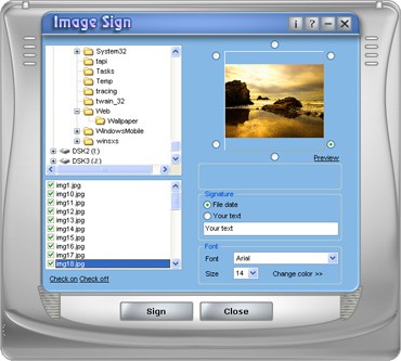 ImageSign 1.2 screenshot