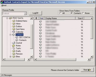 IMI Contacts Exporter 2012.9.25 screenshot
