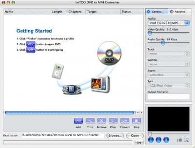 ImTOO DVD to MP4 Converter for Mac 2 4.7.30.060 screenshot