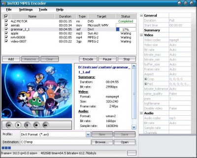 ImTOO MPEG Encoder 3.1.41.092 screenshot