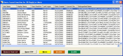 Inactive Users for Active Directory 1.4 screenshot