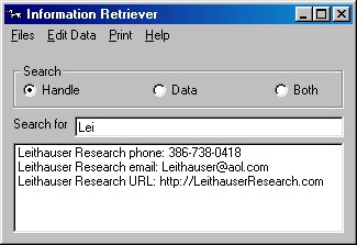 Information Retriever 2.2.0 screenshot