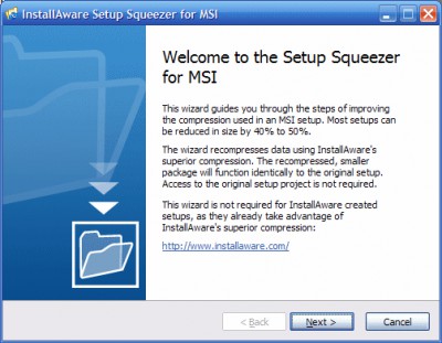 InstallAware Setup Squeezer for MSI 1.0 screenshot
