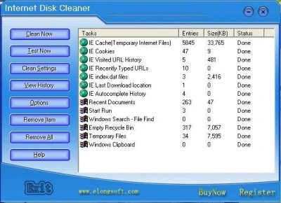 Internet Disk Cleaner 3.1 screenshot