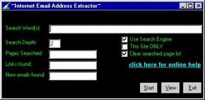 Internet Email Address Extractor 3.0 screenshot