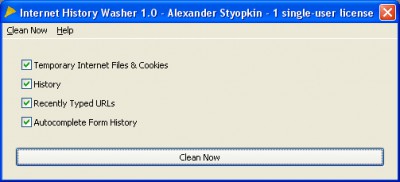 Internet History Washer 1.05 screenshot