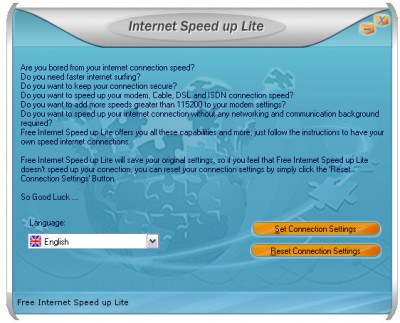 Internet Speed Up Lite 4.3.0.3 screenshot