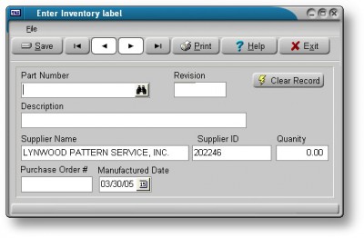 Inventory label (TAS PRO) 1.1 screenshot