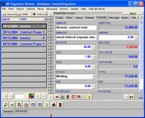 Invoice Organizer Deluxe 4.12 screenshot