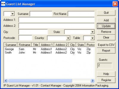 IP Guest List Manager 1.01 screenshot