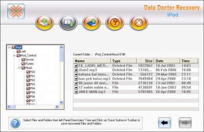 iPod Files Undelete Tool 3.0.1.5 screenshot