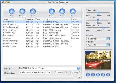 iPod Mac Video Converter 6.2.4.0199 screenshot
