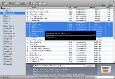 iPod to PC Transfer 2.1.0.0 screenshot