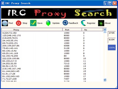 IRC Proxy Search 1.0 screenshot