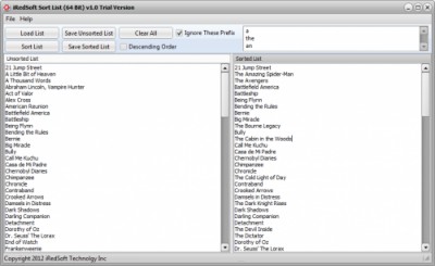 iRedSoft Sort List 1.0 screenshot