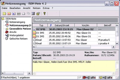 ISDN-Note 4.3 screenshot