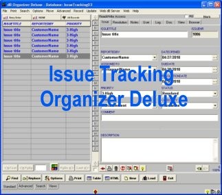 Issue Tracking Organizer Deluxe 4.11 screenshot