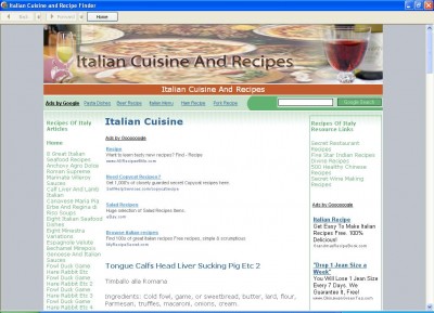 Italian Cuisine and Recipe Finder 1.00 screenshot