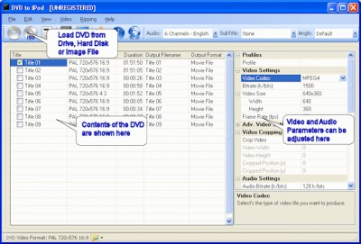 Jesterware DVD to iPod 3.42 screenshot