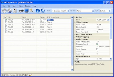 Jesterware DVD to PSP 3.10 screenshot