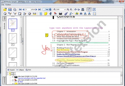 jPDFNotes Java PDF Notes Bean v2013R1 screenshot