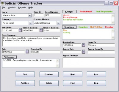 Judicial Offense Tracker 2.1.1 screenshot