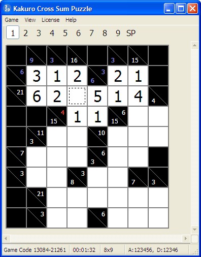 Kakuro Cross Sums Puzzle 2.0 screenshot