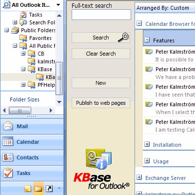 KBase for Outlook 3 screenshot