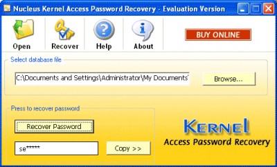 Kernel Access Password Recovery Software 4.02 screenshot