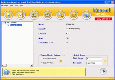 Kernel Novell - Data Recovery Software 4.02 screenshot
