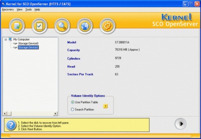 Kernel Recovery for SCO OpenServer 4.01 screenshot