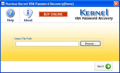 Kernel VBA Password Recovery 4.02 screenshot
