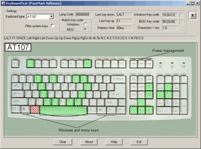 KeyboardTest 4.0.1000 screenshot