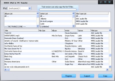 KIKEE iPod to PC Transfer 3.0 screenshot