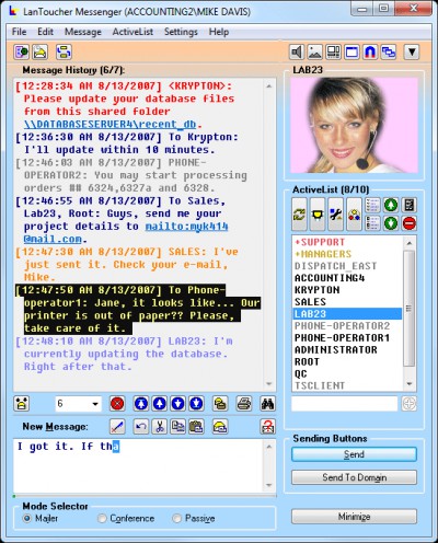 LanToucher Messenger 1.6.11 screenshot