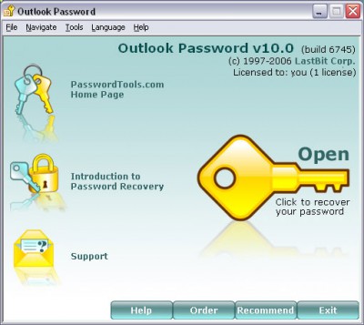 LastBit Outlook Password Recovery 12.0.9123 screenshot