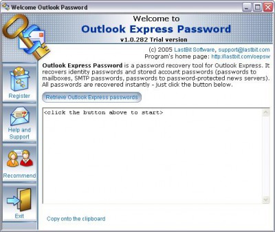 LastBit OutlookExpress Password Recovery 1.5.295 screenshot