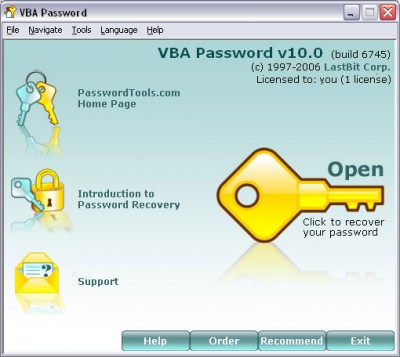 LastBit VBA Password Recovery 11.0.8050 screenshot