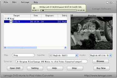 Lenogo DVD to iPod Converter + Video to 5.2 screenshot