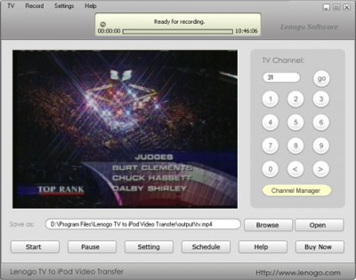 Lenogo TV to iPod VIDE0 Transfer 2009.22828 screenshot