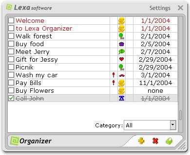 Lexa Organizer 3.5 screenshot