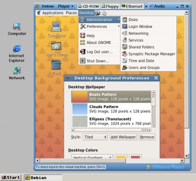 Linux in a window of Windows 5.0.1 screenshot